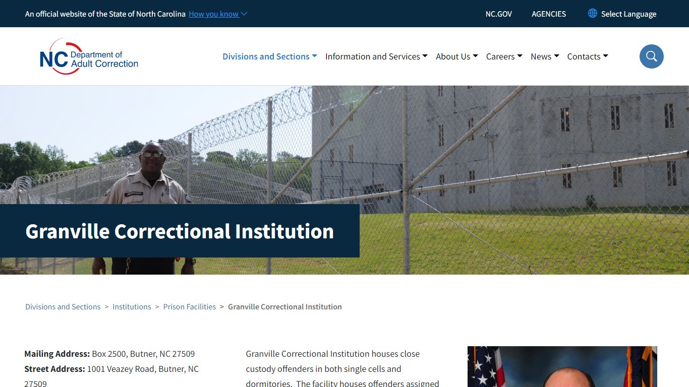 Granville Correctional Institution | NC DAC